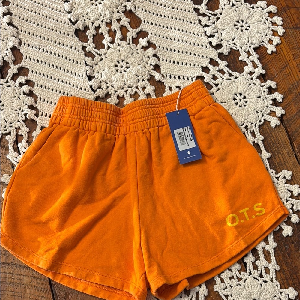 One Teaspoon Orange Athletic Shorts Elastic Waistband